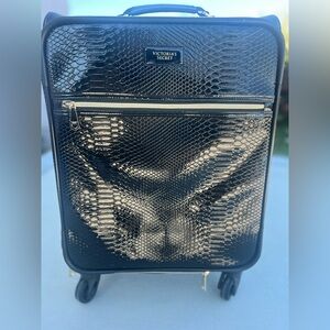 Victoria's Secret Black Croc Carryon Luggage Spinner